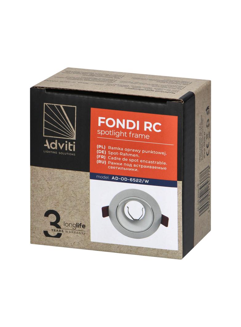 FONDI RC ramka dekoracyjna oprawy punktowej, MR16/GU10 max. 50W, okrągła, stała, aluminiowa, biała