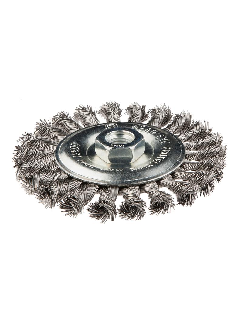 Szczotka druciana tarczowa 125 mm x M14, INOX