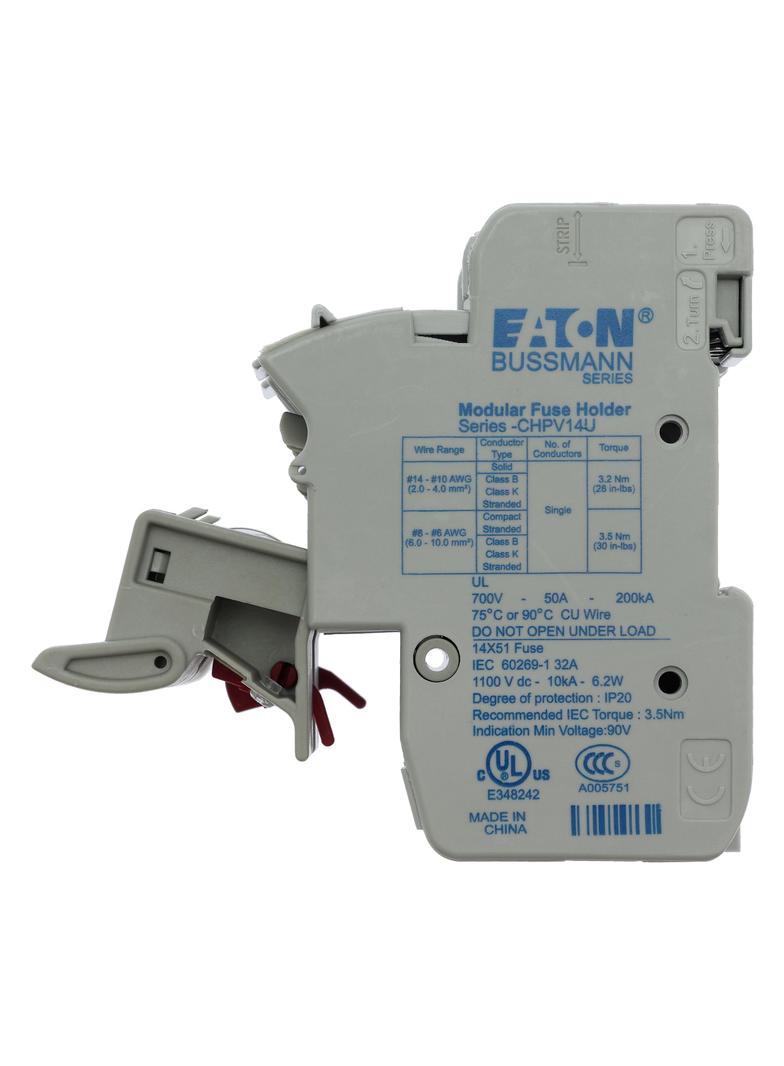 2 Pole 14x51 MFH PV Neon Indicator Podstawa wkł. cyl. 14x51 gPV 2p 32A 1500 Vdc wskaźnik fotow CHPV1