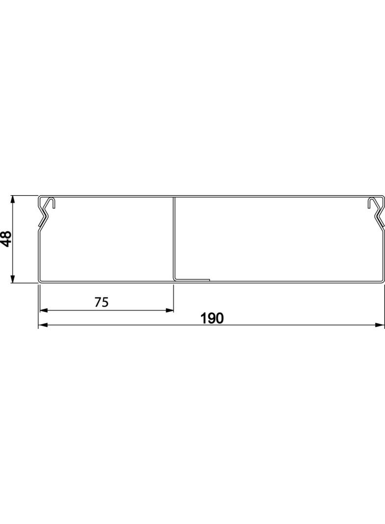 tehalit.UK Kanał do wylewki podłogowej 2-komorowy 190X48mm stal UK190482 HAGER