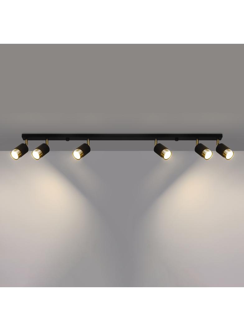 Plafon NERO 6 czarny/złoty