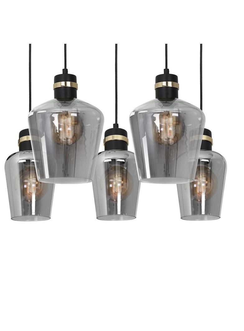 MILAGRO Lampa wisząca RICHMOND BLACK / GOLD 5xE27  Prostokąt