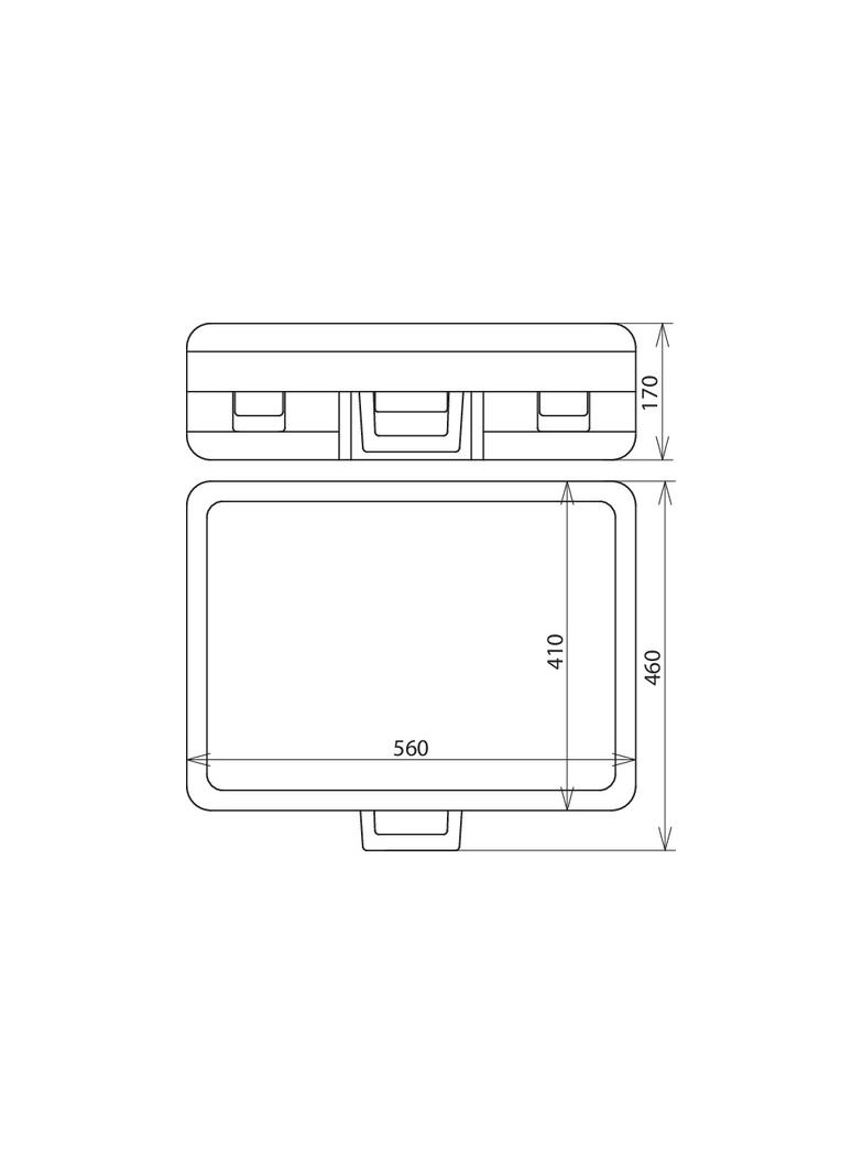 Kufer z tworzywa sztucznego, pusty, z uchwytami