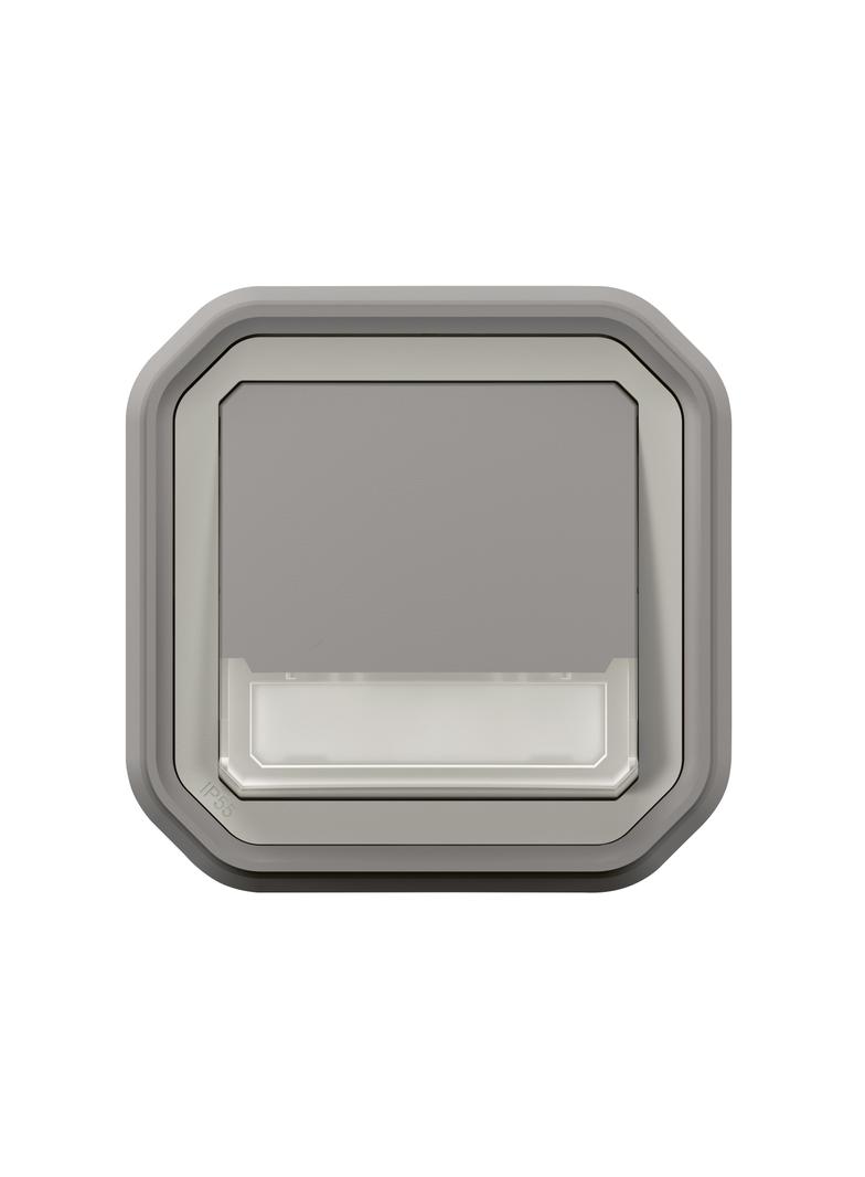 NOWE PLEXO - PRZY. NO/NC PODŚWI. Z UCHWYT ETY. PODTYNK. 10A- 250V SZARY 069824L LEGRAND