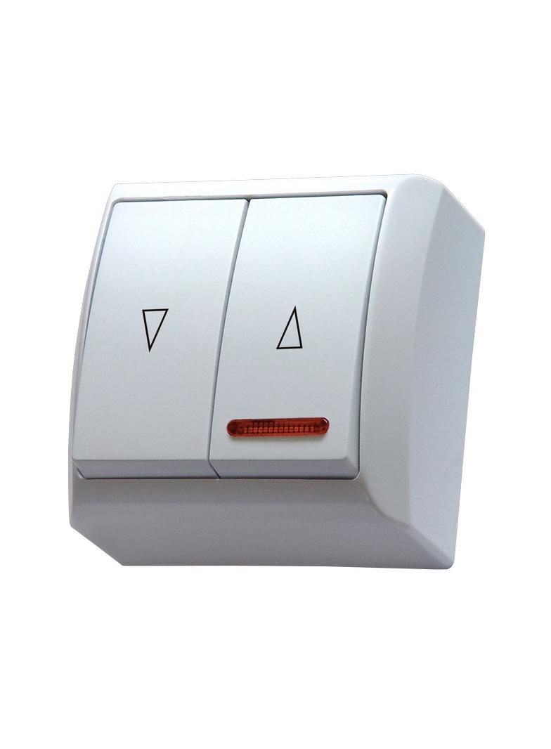 BIS Łącznik żaluzjowy z podświetleniem pomarańczowym - kolor biały