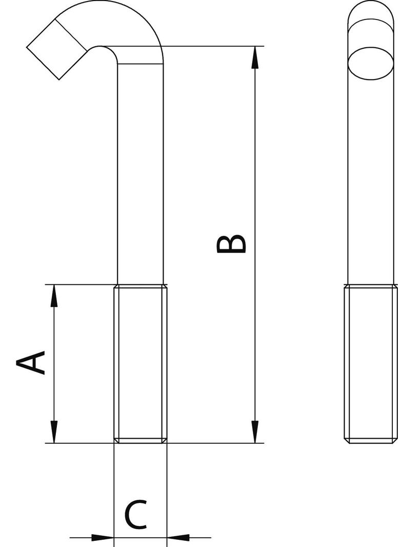 HS M8 60 V4A, Śruba hakowa