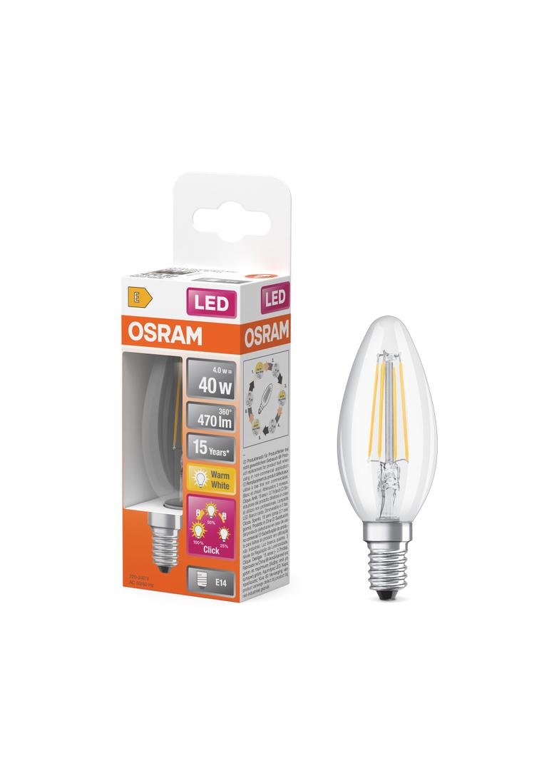 Lampa LED STAR+ CL P40 DIM Duo Click FILAMENT 4W 827 E14