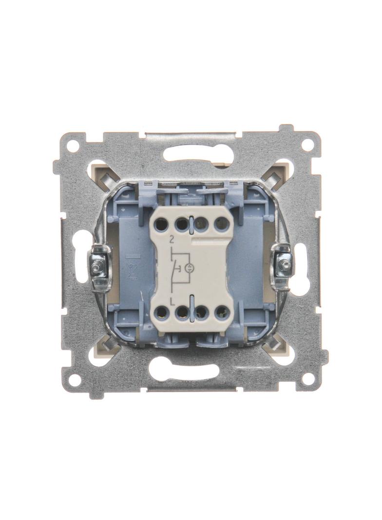 Simon 54 Przycisk pojedynczy zwierny z podświetleniem LED bez piktogramu 10A 250V szybkozłączka kremowy DP1L.01/41 KONTAKT