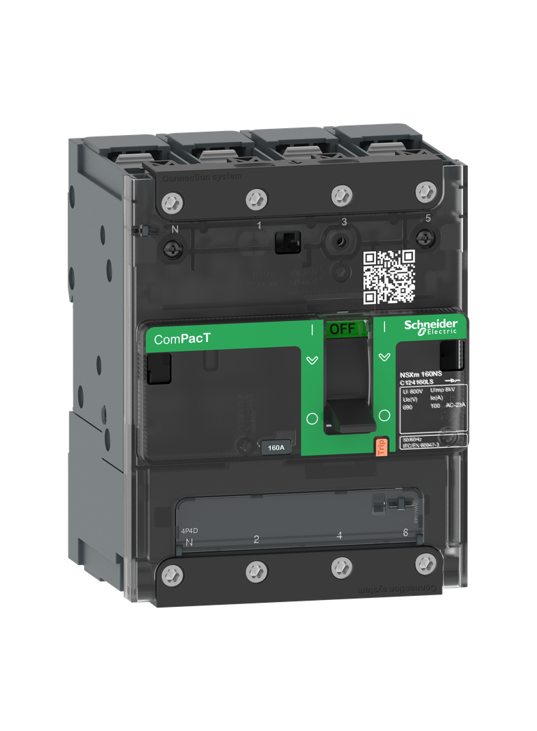 Rozłącznik, ComPacT NSXm, 160NA, 4P, zaciskane końcówki kablowe