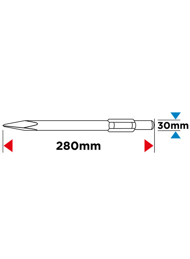 Szpicak HEX rowkowy samoostrzący 17 x 280 mm