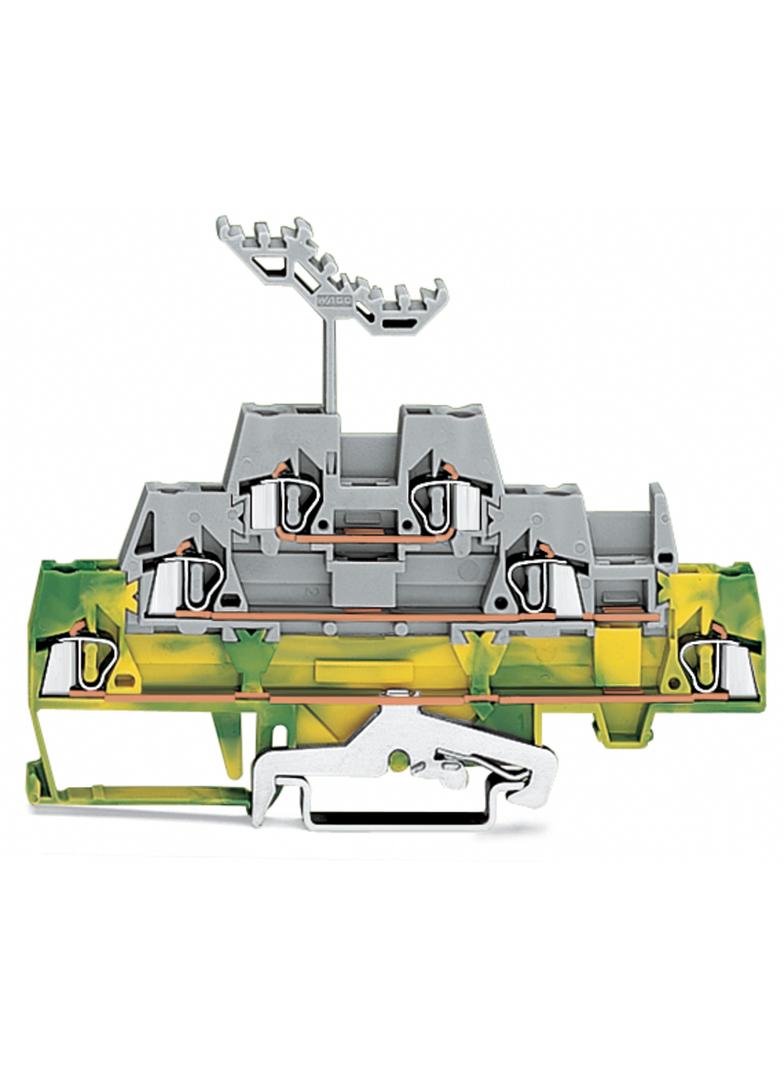 złączka trzypiętrowa PE/L/L 2,5 mm2 żółto-zielona/szara/szara