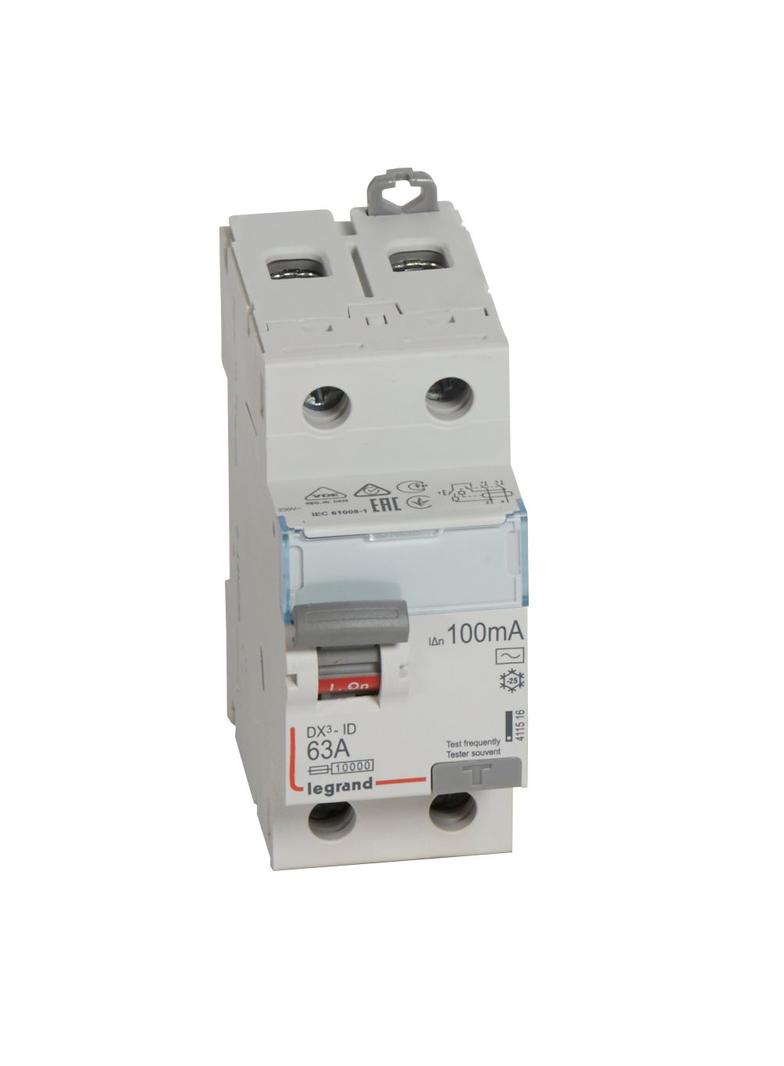 WYŁĄCZNIK RÓŻNICOWOPRĄDOWY P 302 2P 63A 100MA TYP AC SERII DX3, Legrand