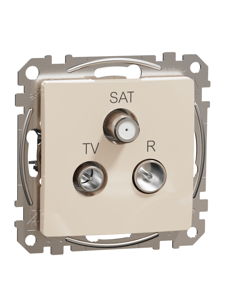Sedna Design & Elements Gniazdo antenowe R-TV-SAT końcowe 4dB beżowy SDD112481 Schneider