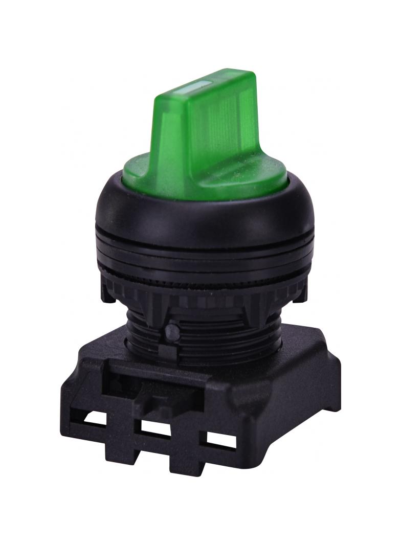 EGS3I-SS-G - Napęd pokrętny piórkiem 3 położeniowy, z powrotem, podświetlany -Zielony