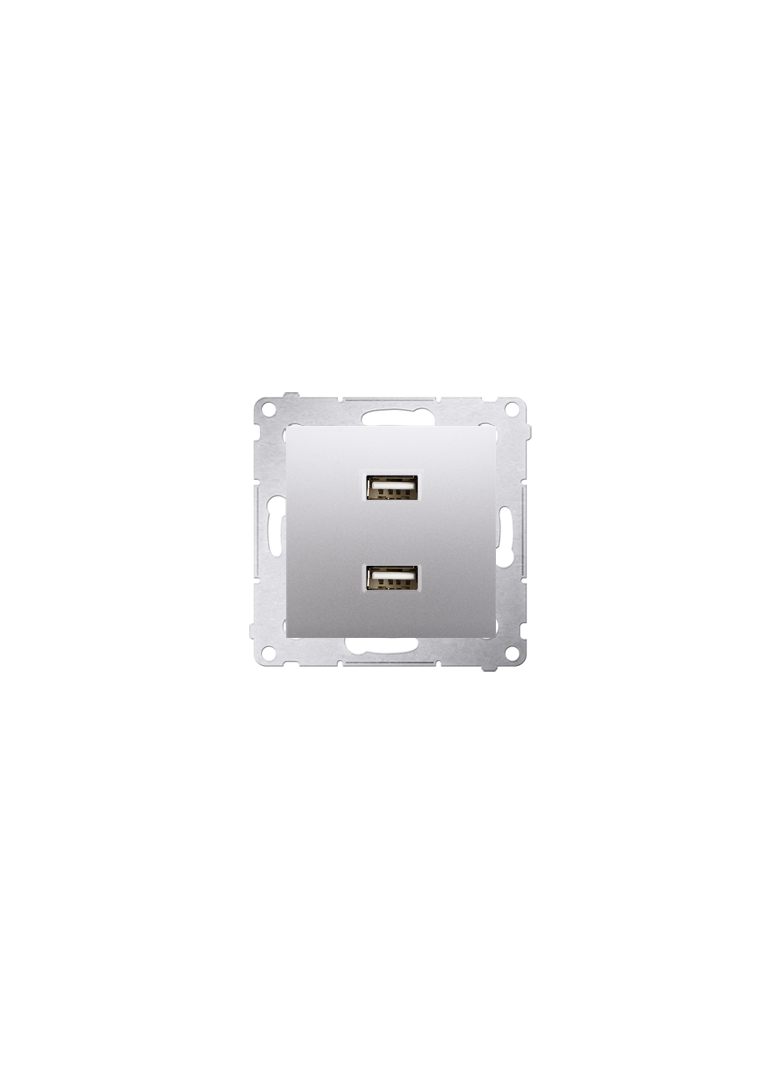 Simon 54 Ładowarka 2 x USB 2.1 A 5V DC 230V srebrny mat DC2USB.01/43 KONTAKT
