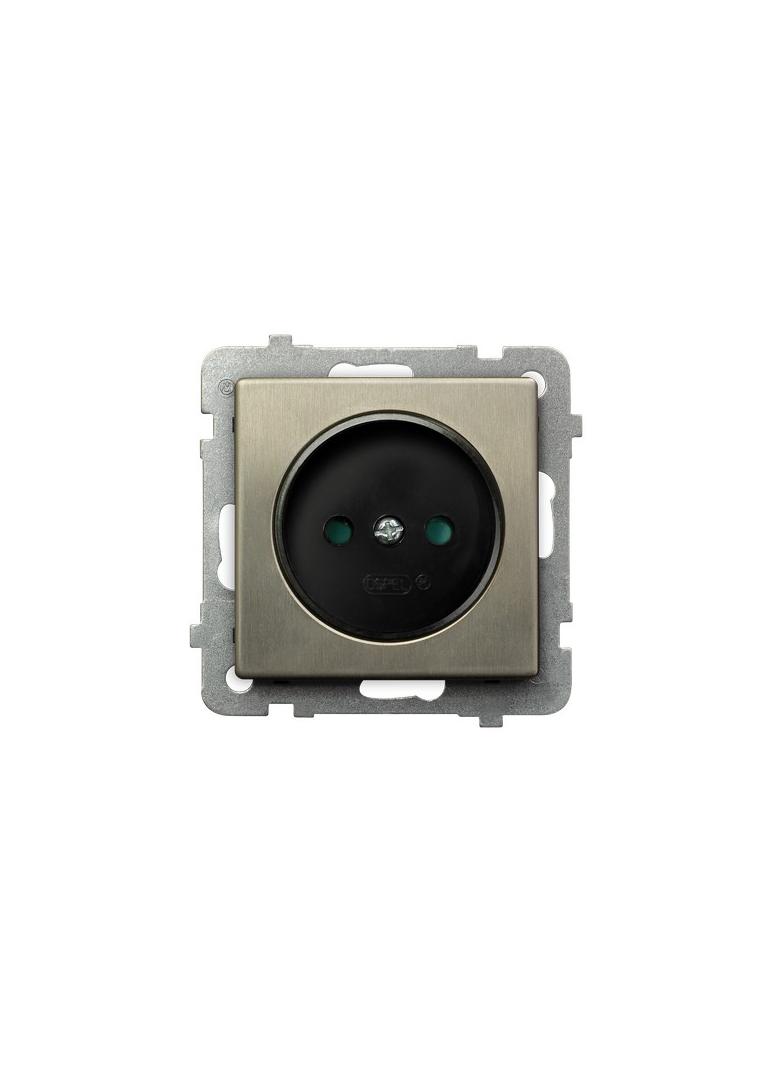 SONATA Gniazdo pojedyncze z przesłonami torów prądowych - kolor nowe srebro