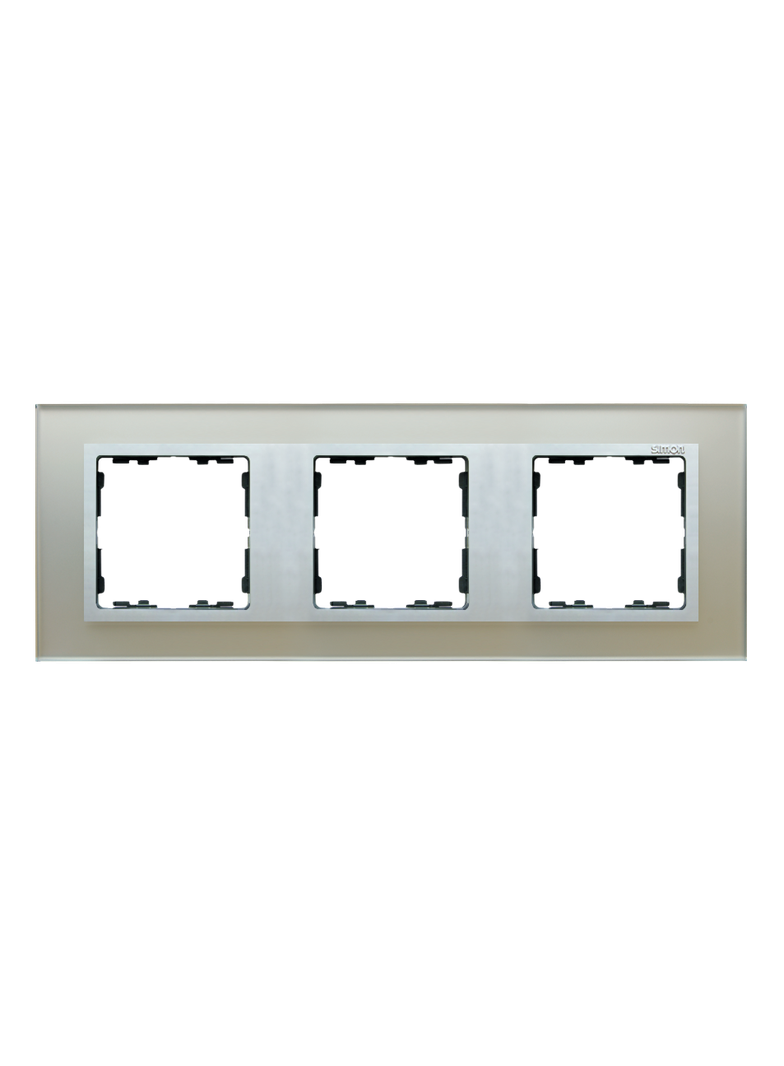 Simon 82 Nature Ramka 3-krotna Nature-szkło Srebrna / pierścień aluminium mat 82937-62 KONTAKT