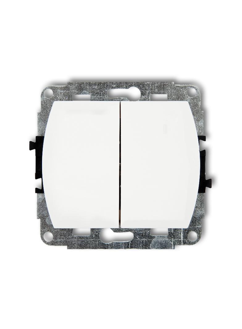 TREND Mechanizm łącznika jednobiegunowego ze schodowym (dwa klawisze bez piktogramów, wspolne zasila