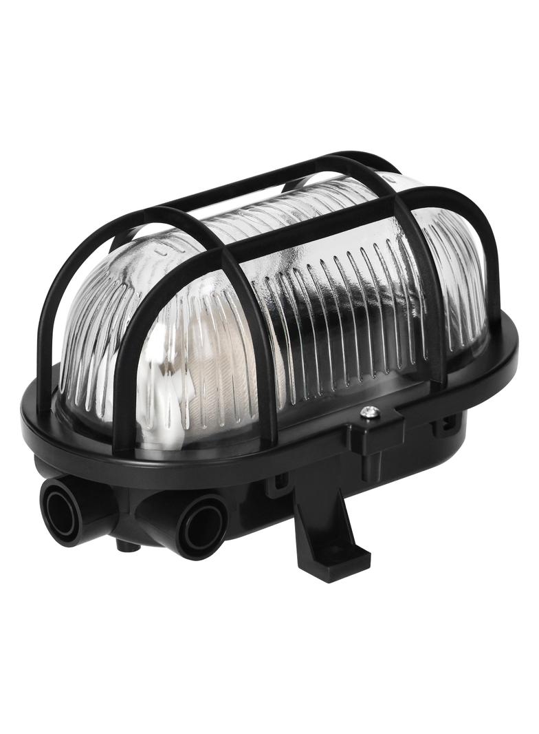 Oprawa oświetleniowa SOTOA E27 max. 15W IP54 klosz szklany osłona plastikowa czarna AD-OP-6562BE27SPP ORNO