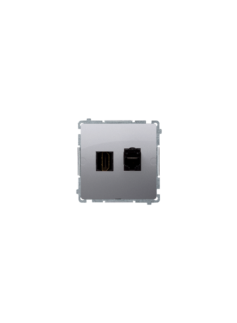 Simon Basic Gniazdo HDMI + RJ45 kat.6. srebrny mat BMGHRJ45.01/43 KONTAKT