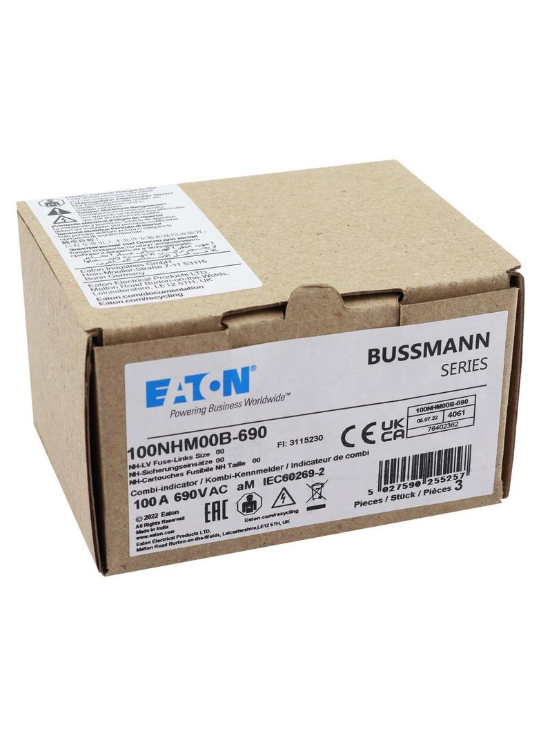 NH FUSE 100AMP 690V aM SIZE NH00 DUAL IND Wkładka NH00 100A 690V AM podwójny wskaźnik 100NHM00B-690