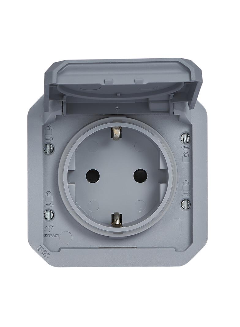 NOWE PLEXO - GN. SCHUKO 2P+Z ZACISKI ŚRUBOWE MECHANIZM 16A-250V SZARE 069571L LEGRAND