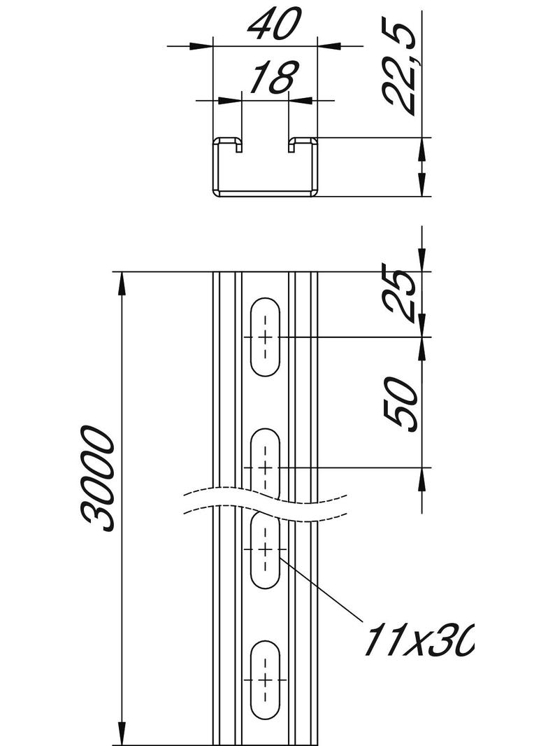 MS 22, SZYNY MONTAŻ.40-22 3000MM FT