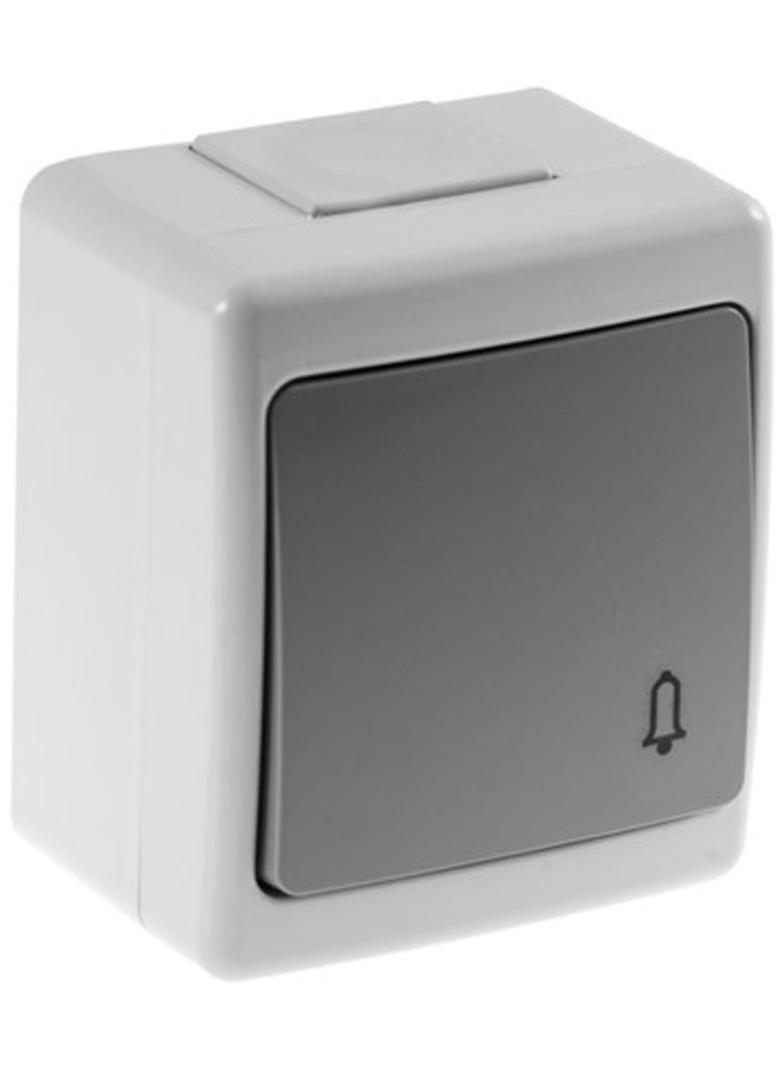 Wyłącznik BETA, pojedynczy, chwilowy-dzwonek, IP44, szary