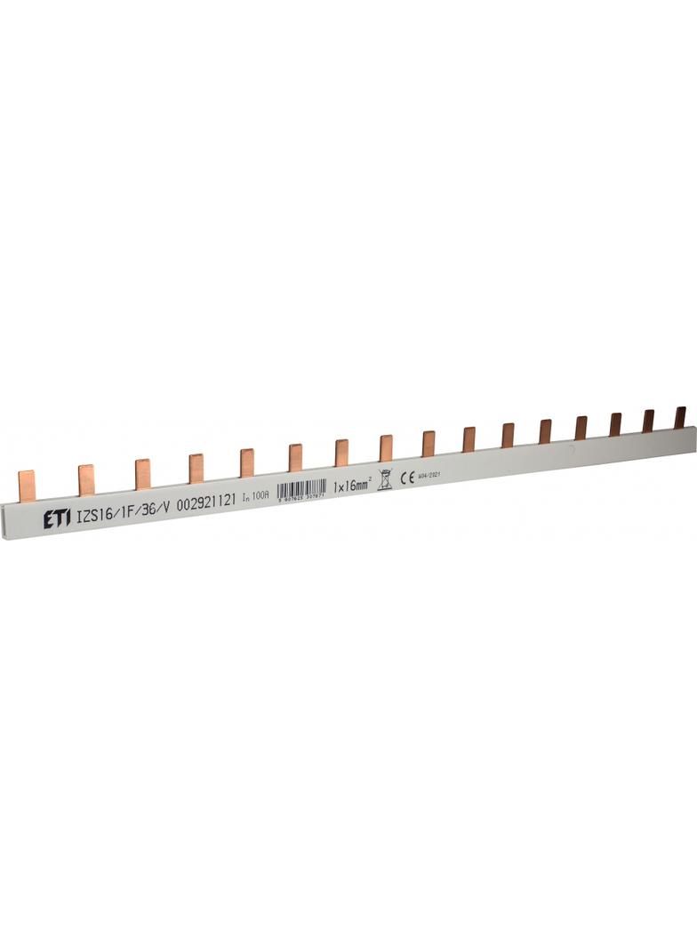 Szyna łączeniowa sztyftowa 1P 100A 16mm2 (36 mod.) IZS16/1F/36/V (1m) 002921121 ETI