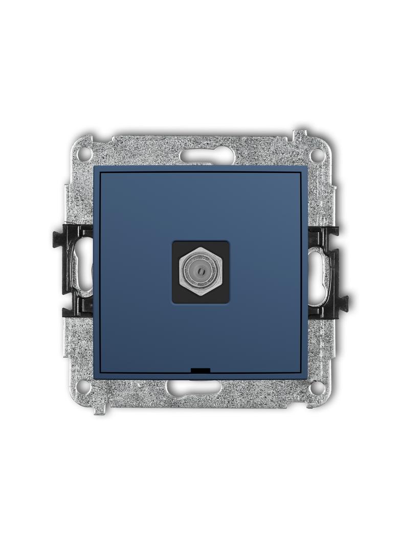 ICON Mechanizm gniazda antenowego pojedynczego typu F (SAT) niklowany, bez pola opisowego navy blue