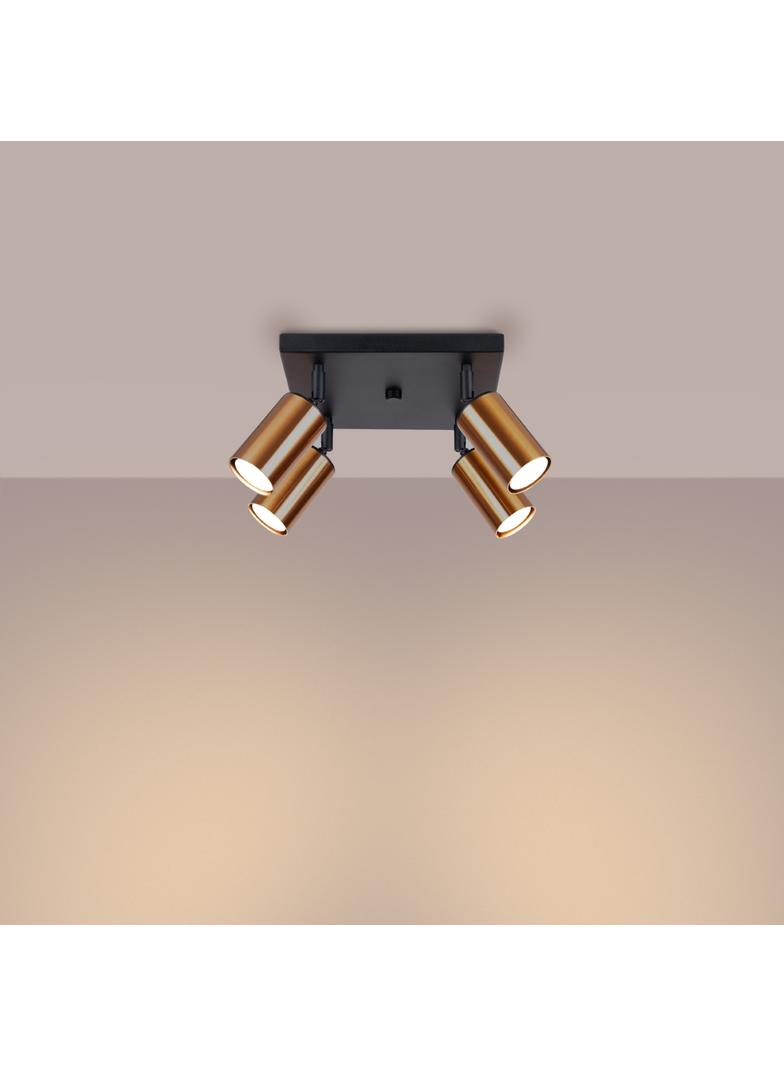 Plafon WINX 4 czarny/miedź