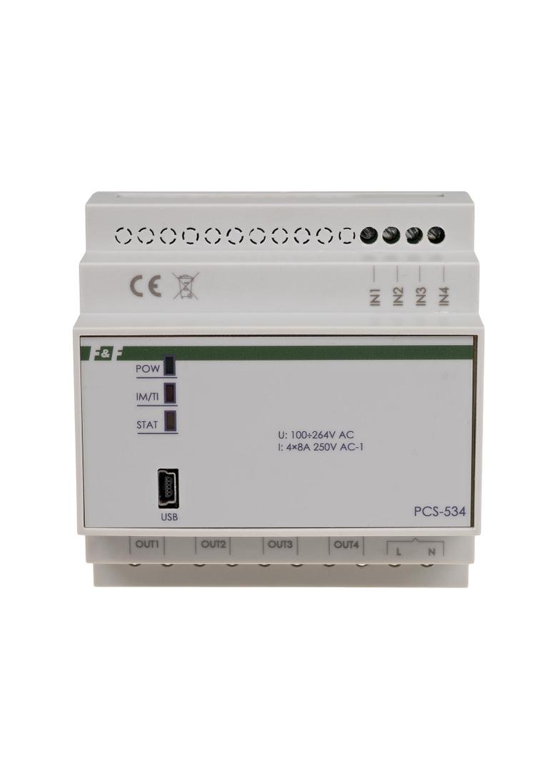 Sterownik sekwencyjny, impulsowo-czasowy, 4-kanałowy, 24÷230V AC/DC, nastawa od 1s do 100h