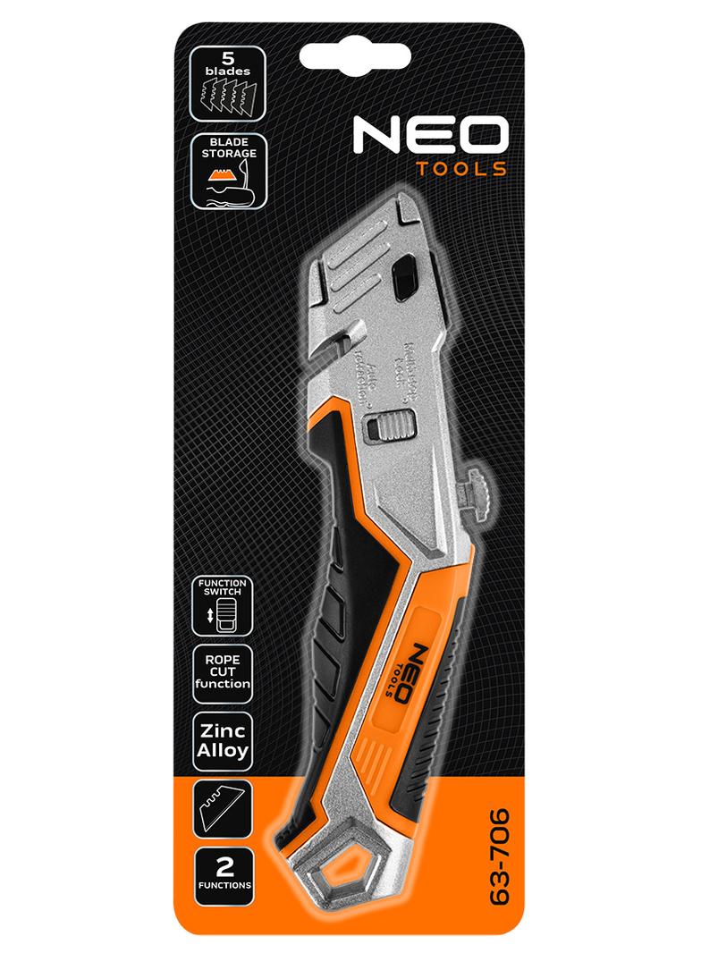 Nóż z ostrzem trapezowym, 1+5 ostrzy