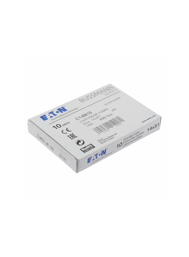 CYLINDRICAL FUSE 14 x 51 16A AM 690V AC Wkładka cylindryczna 14 x 51mm 16A AM 690V AC C14M16 EATON