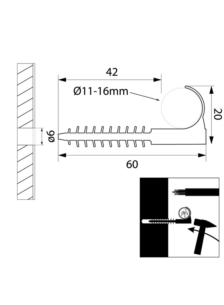 Uchwyt USMH-16 (100szt) 15.2 46068 OPATÓWEK
