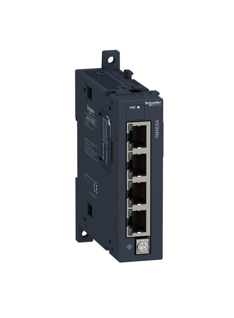 Modicon TM4, moduł komunikacyjny, Ethernet swith, 4 dostępne porty, złącza RJ45