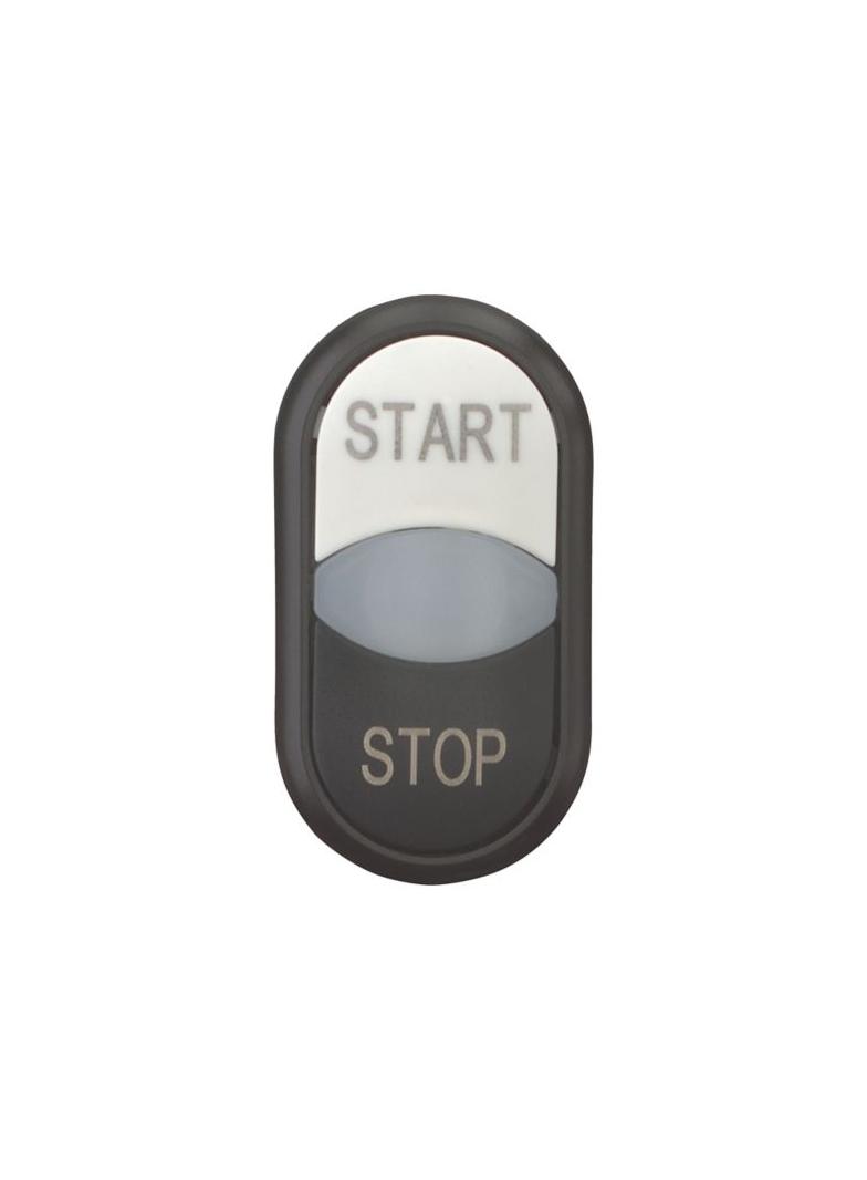 M22S-DDL-WS-GB1/GB0 Napęd przycisku podwójny czarno/biały /START-STOP/ z podświetleniem z samopowrot