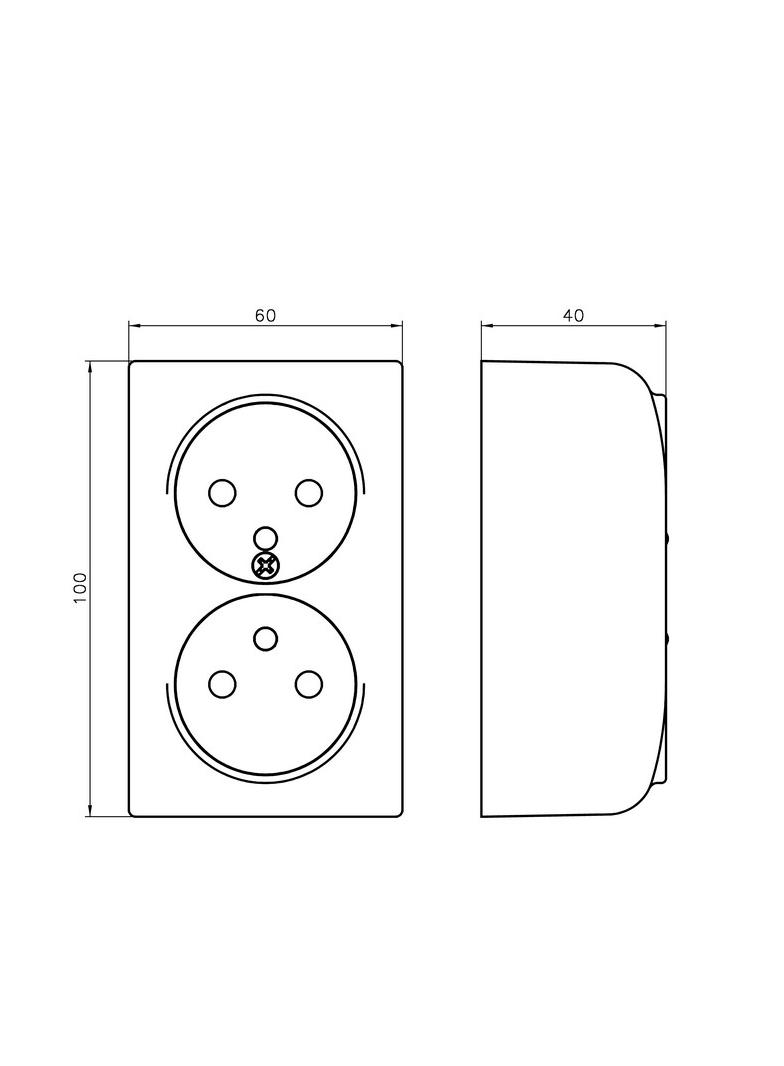 BIS Gniazdo podwójne z uziemieniem - kolor biały