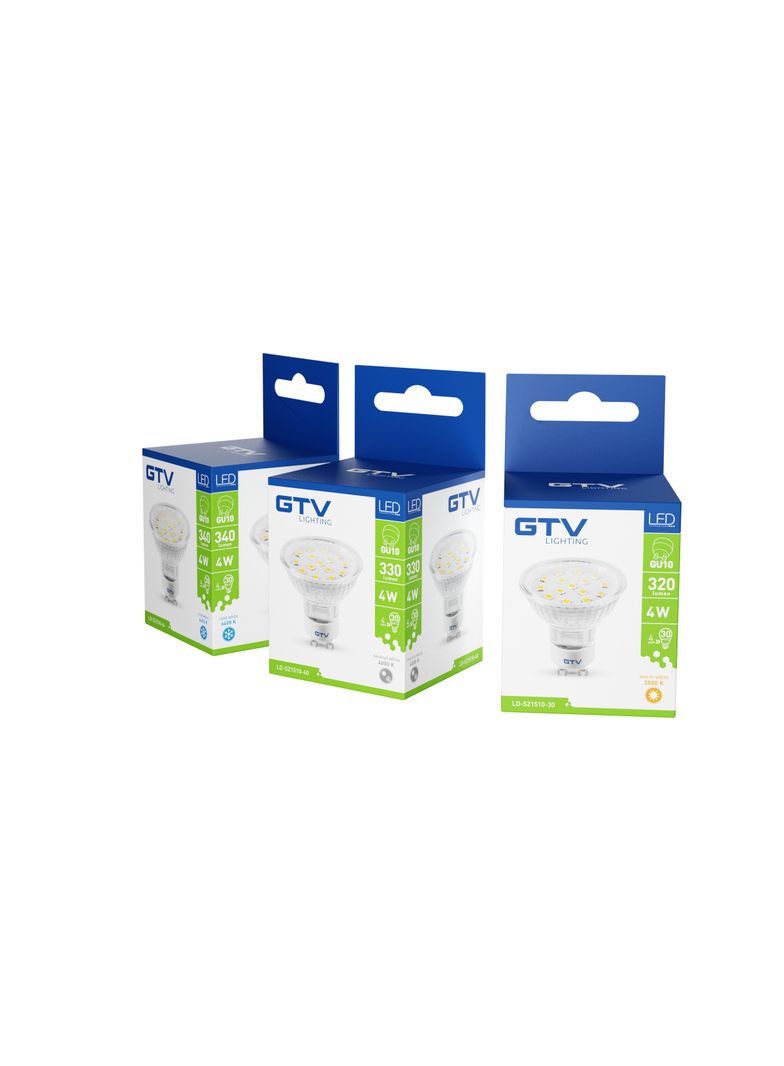 ŻARÓWKA LED, 15 LED SMD 2835, CIEPŁY BIAŁY,GU10, 3000K, 4W, 320 LM, 230V, KĄT ŚWIECENIA 120*,