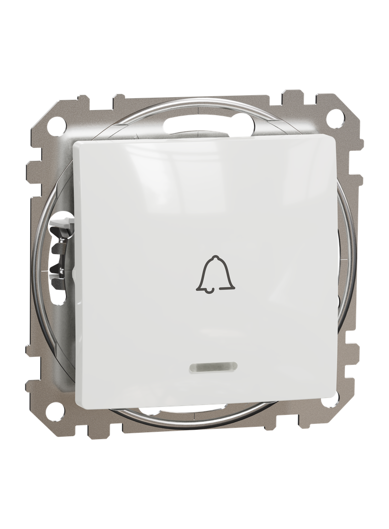 Sedna Design & Elements, przycisk dzwonek z podświetleniem, biały