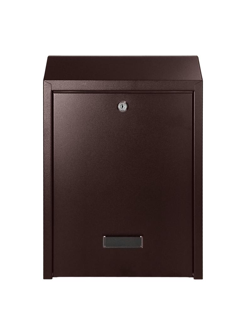 Skrzynka na listy przelotowa FIJI, z zamkiem bębenkowym, kolor brązowy