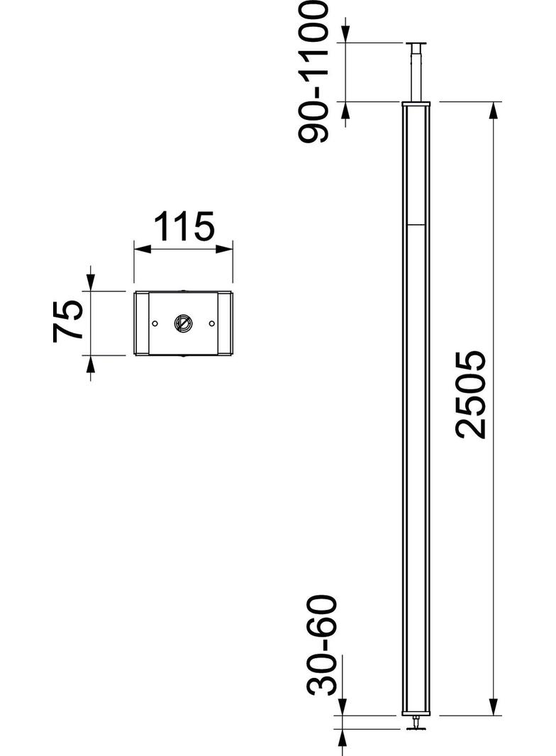 ISS70110STKRW, Kolumna zasilająca, stalowa