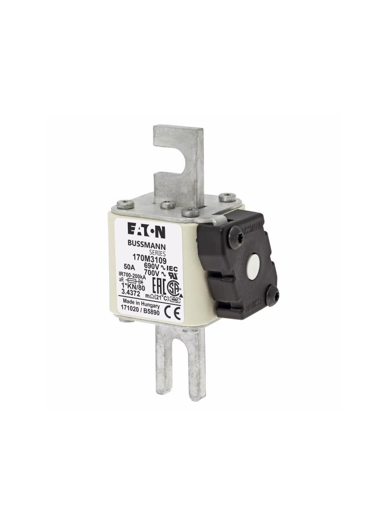50A 690V 1*KN/80 aR INDICATOR FUSE Wkładka szybka 50A AC 690V compact DIN 1 45x59x104 mm, 170M3109 E