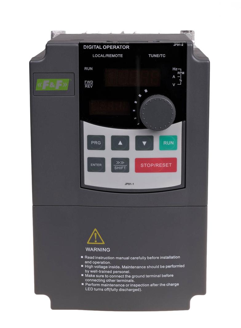 Falownik jednofazowy Uwe=230V AC Iwe=8,2A Uwy=3x230V AC Iwy=7A Pmax=0,75kW FA-1LX007 F&F