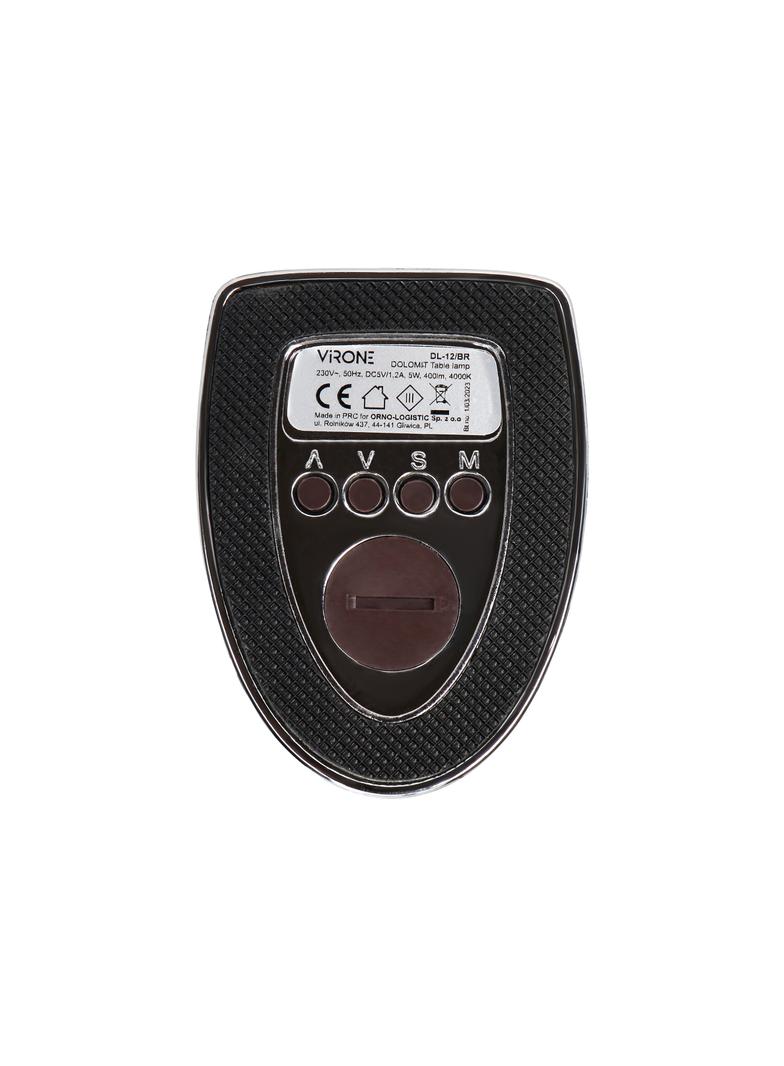 DOLOMIT LED 5W, lampka biurkowa z budzikiem, 400lm, 4000K, brązowa