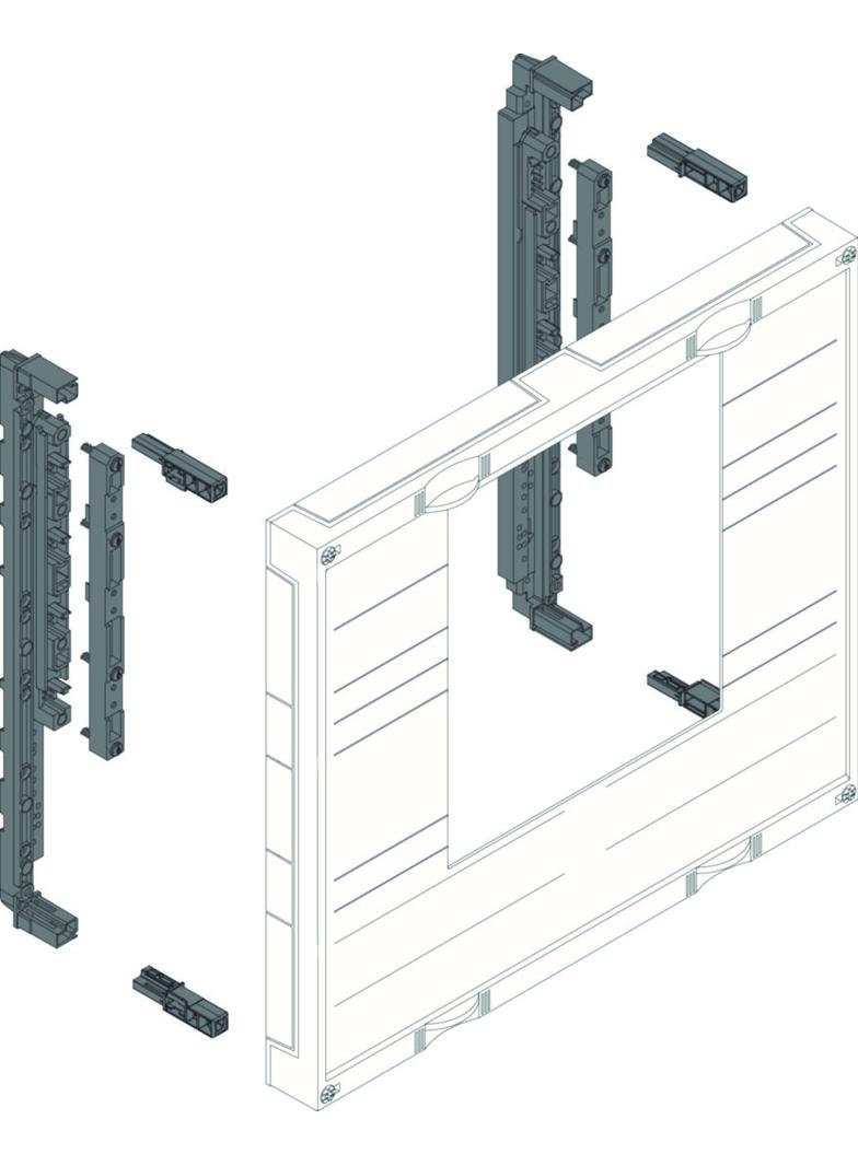 univers N Blok dla szyn zbiorczych poziomych 60mm 4/5-pol. 1xNH3 450x500mm UE32E3B HAGER