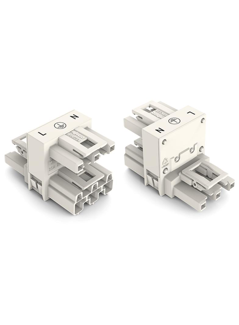 WINSTA rozgałęźnik typu h 3-torowy wtyk-gniazdo / gniazdo biały