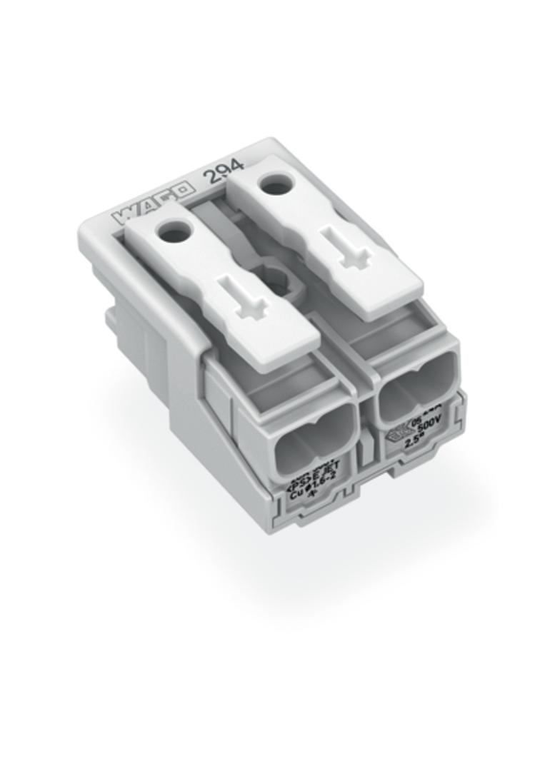 złączka zasilająca 2-biegunowa ze stopkami bez styku PE