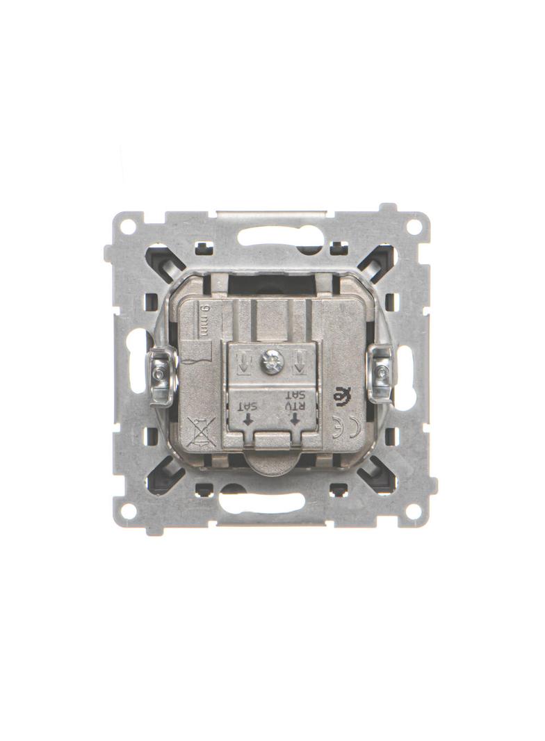 Simon 55 Gniazdo antenowe satelitarne podwójne SAT-SAT-RTV 2x Wejście: 5 MHz÷2,4 GHz Czarny mat