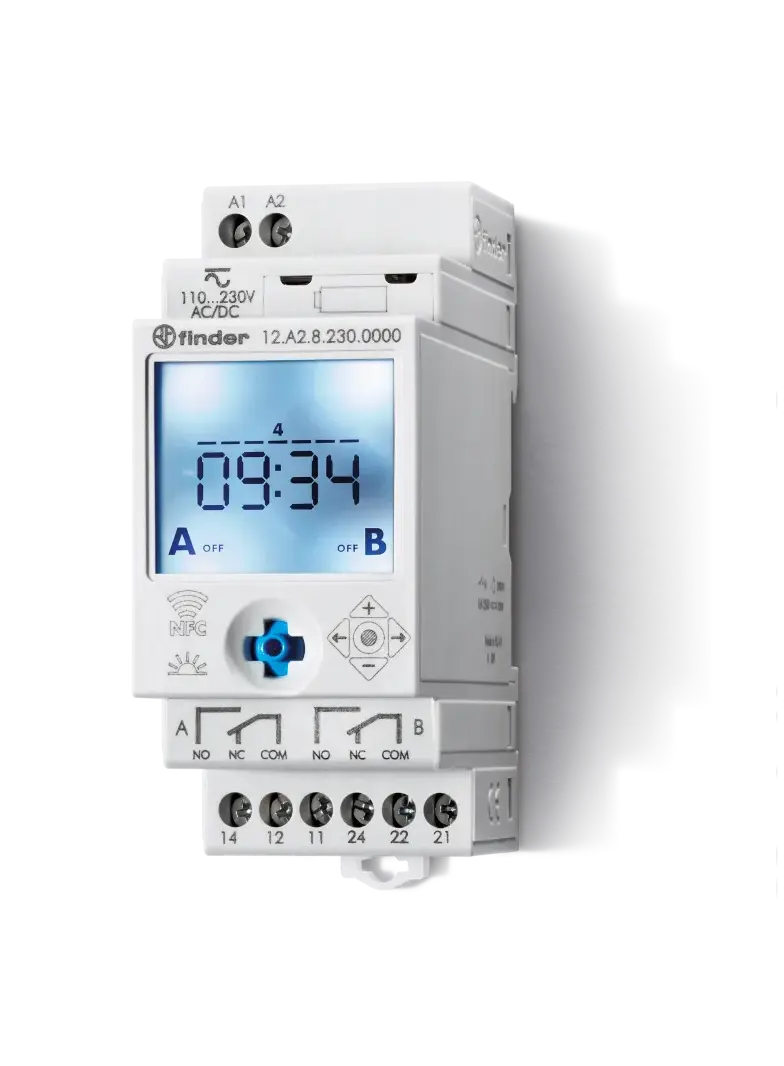 Zegar sterujący 2 P; 16A; 12…24V AC/DC; NFC; tygodniowy